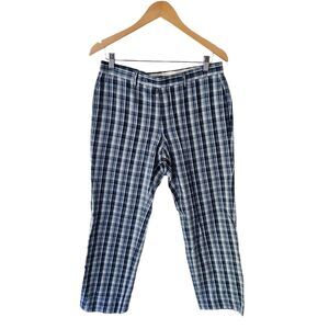 Lauren Ralph Lauren Navy and White Plaid Chinos